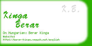 kinga berar business card